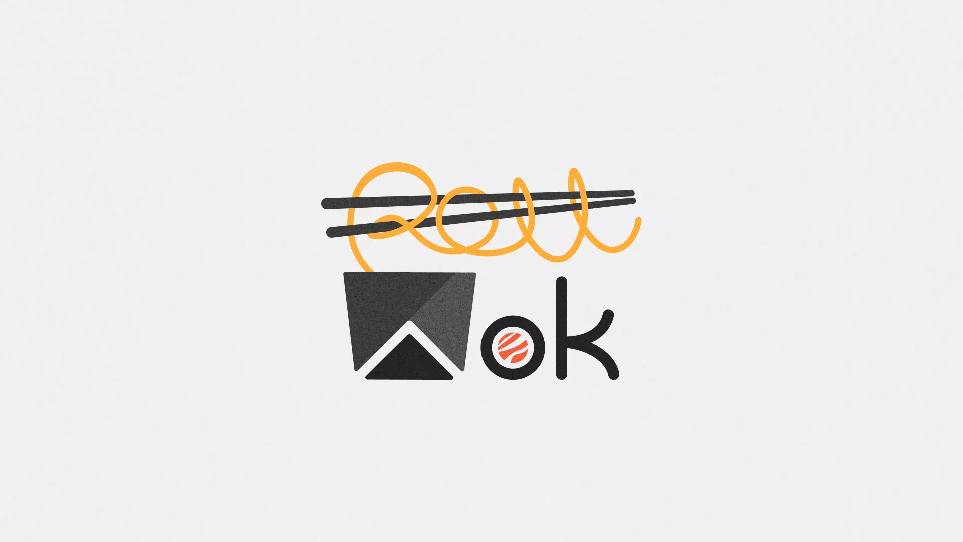 Разработка логотипа суши-бара «Roll Wok Club» в Осинниках